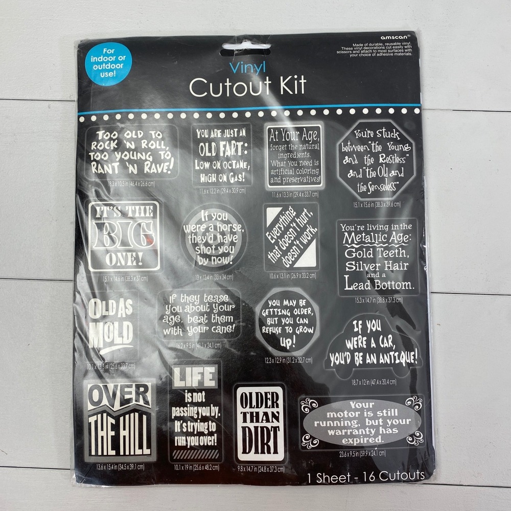 Amscan Over the Hill Vinyl Cutout Kit Unisex OS Funny Birthday Party Decorations